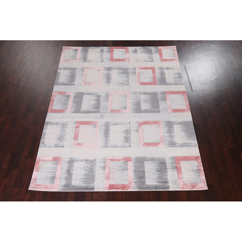 Tapis oriental géométrique transitionnel 2X3, Rectangle 9 pi 2 po x 12 pi 6 po