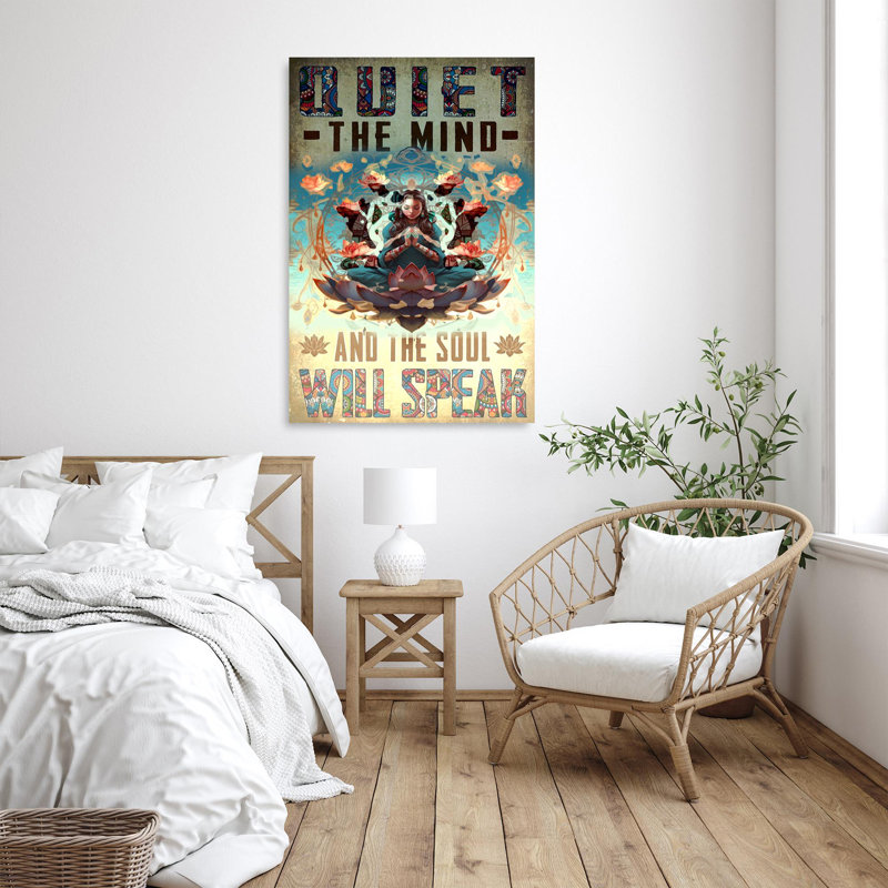 Quiet The Mind And The Soul Will Speak - 1 pièce R Quiet The Mind And The Soul Will Speak, H 14 po x l 11 po x P 1,25 po