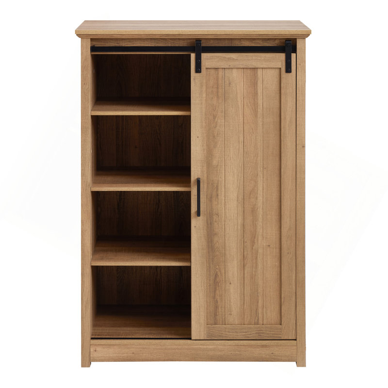 5 Drawers Dresser W/Sliding Barn Door, Farmhouse Modern Tall Dresser 5 Chest Of Drawers, Storage Organizer Dresser For Bedroom, Hallway, Living Room, Kids Room