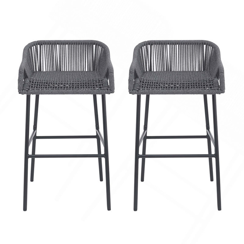 Tabouret de bar pour l'extérieur, Gris foncé