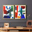 Colorful Shapes III - reproduction encadrée de qualité supérieure - prête à être accrochée - aucun clou requis - aucun clou requis-723332618-723332619