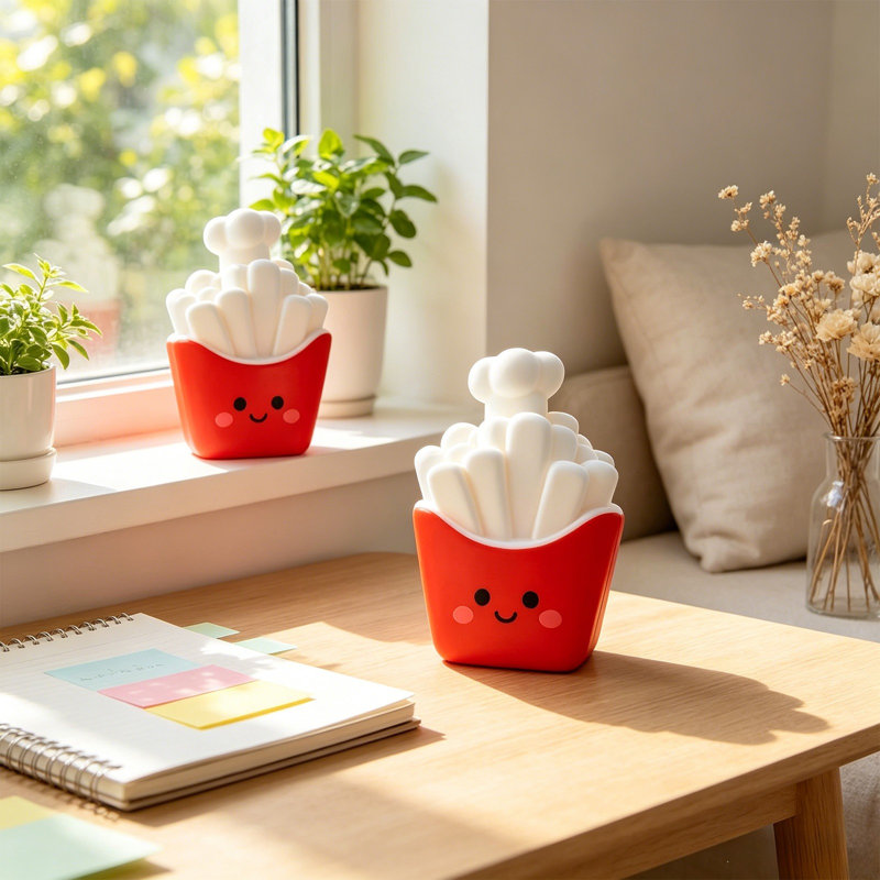 French Fries Night Light Hamburger Bedroom Sleep Light Bedside Lamp Dormitory Desktop Decoration Table Lamp Birthday Gift Atmospheres Light