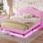 Princess Style Velvet Upholstered Scalloped Platform Bed-2036231795-2024874693