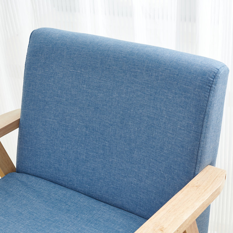 Fauteuil de 26 po de large Aiden, Mélange de lin bleu