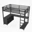 Lit mezzanine en métal avec garde-robe et bureau en L-1527086709-1527086711