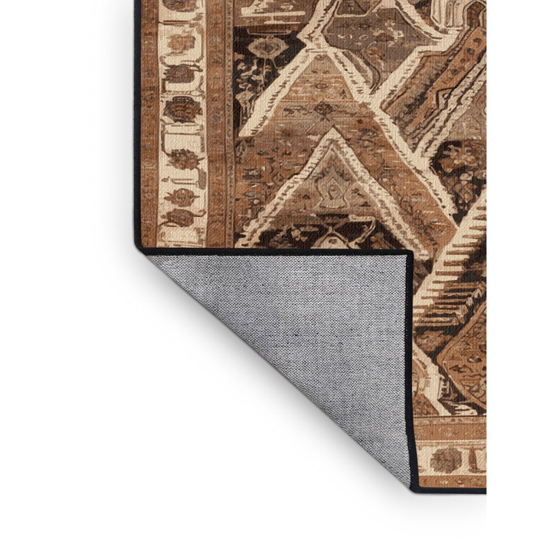 Tapis brun lavable à la machine, Carré 6 pi