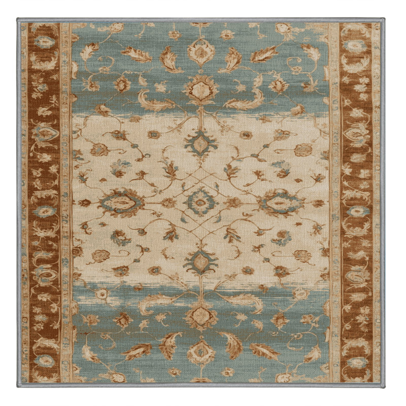 Tapis brun lavable à la machine, Carré 4 pi