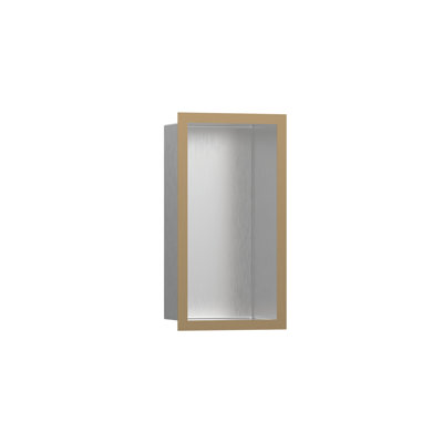 Niche murale individuelle XtraStoris en acier inoxydable brossé avec cadre 15,38 po x 9,5 po x 4 po