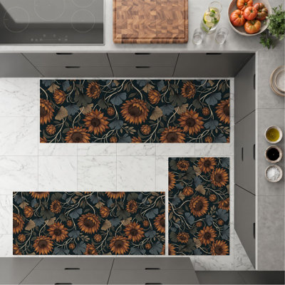 Tapis de cuisine tournesol antidérapant lavable