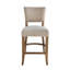 Chaise de bar Ryna, tissu gris clair moelleux, bois massif-106710952