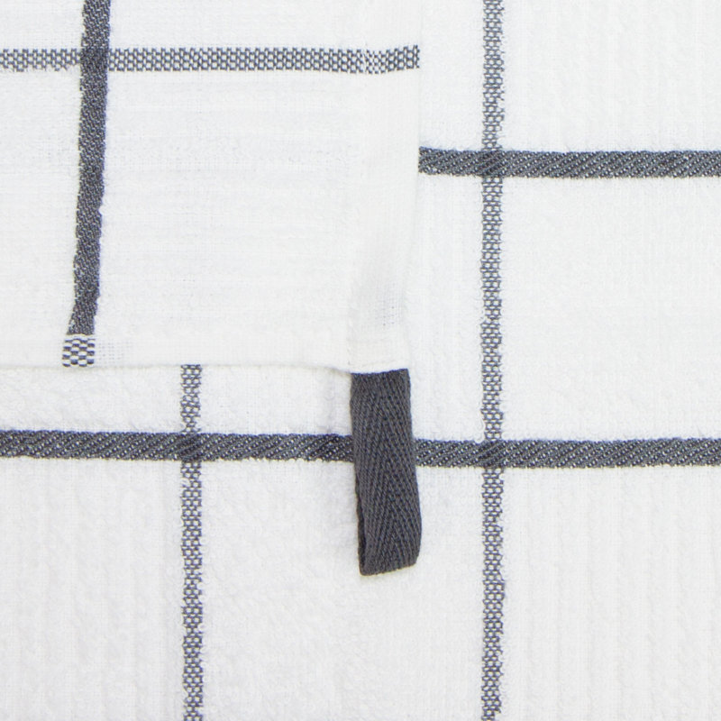 The Sloppy Chef Premier Dishcloths Jacquard Dish Cloth Kitchen Towel, Gray/White