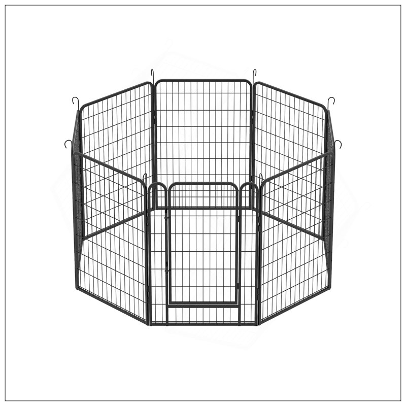Parc pour enfants 8 panneaux en métal robuste avec porte, idéal pour les enclos intérieurs et extérieurs pour animaux de compagnie, durable et polyvalent