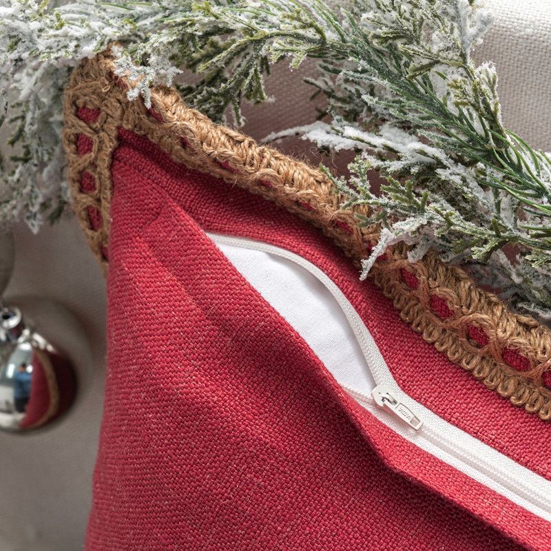 Coussin Chrismas, 18 po x 18 po, Rouge