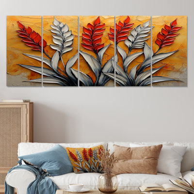 Coucher de soleil chardon Harmony I - art mural Thistle - art mural traditionnel pour le salon 5 pièces
