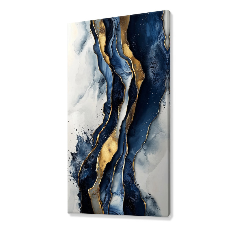 Art mural Spradlin Coastal Waterfall Of Marble II - Shapes, H 60 po x l 28 po, Toile tendue, Ne s’applique pas