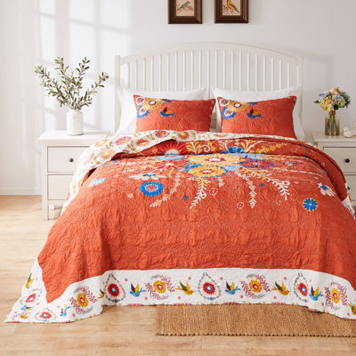 Ensemble de courtepointe réversible floral Topanga