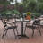 Moraal Round Aluminum Indoor-Outdoor Table Set with 2 Slat Back Chairs-728214426-795904945