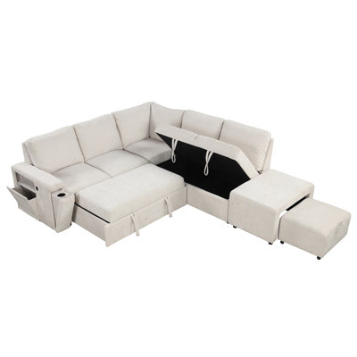 L-Shaped Padded Modular Sofa With Storage Space by Latitude Run