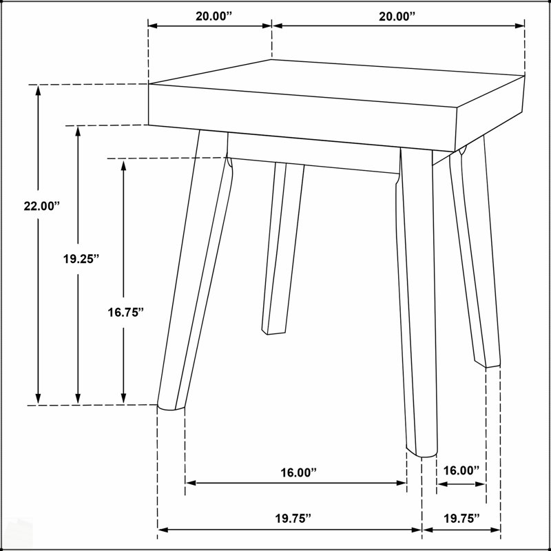 Table de bout carrée en noyer brun Hayward