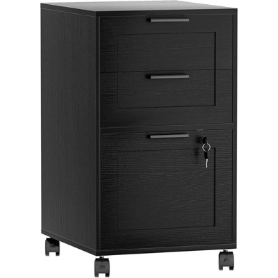Classeur à 3 tiroirs avec serrure, meuble de rangement mobile pour bureau, organisateur pour bureau à domicile
