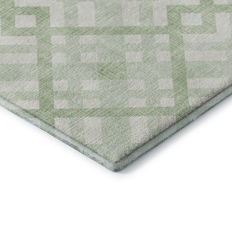 Premium Machine Washable Mayfield AMF616 Geometric Rug, Mint, 2'6" x 3'10"