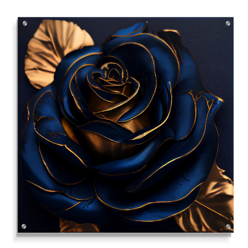 Beckham - Rose, art mural acrylique, H 16 po x l 16 po