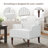 Iliana Upholstered Pinstripe Light Blue Cotton Blend Armchair with Solid Wood Legs and Nailhead Trim-368630477