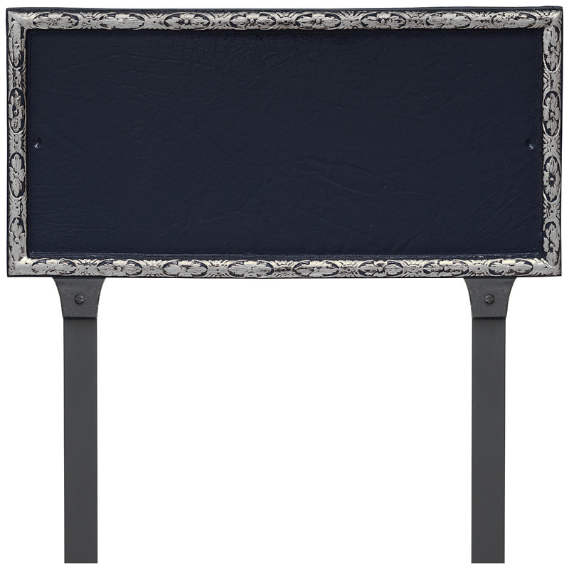 Plaque d'adresse rectangulaire à une ligne avec piquets de pelouse Jefferson, Marine / Argent, Oui