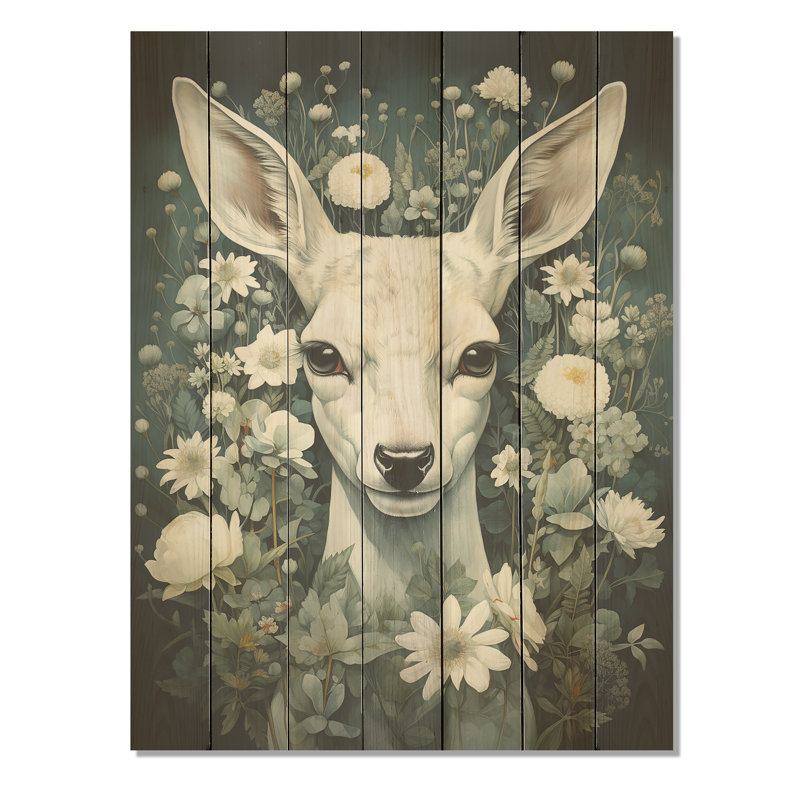Forest Guardian Deer - Animal cerf sur bois, H 44 po x l 34 po