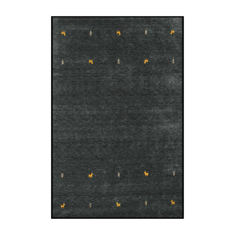 Tapis de zone d’olive foncé contemporaine Rockefeller, Rectangle 4 pi x 6 pi