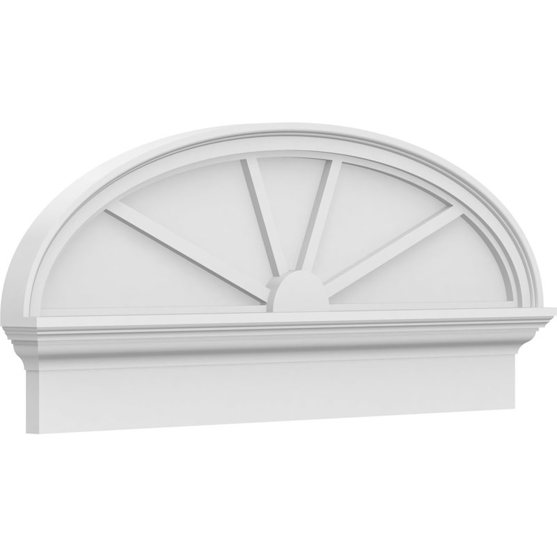 Fronton elliptique à 4 rayons de qualité architecturale en PVC, H 16 3/8 po x l 38 po x P 2 3/4 po