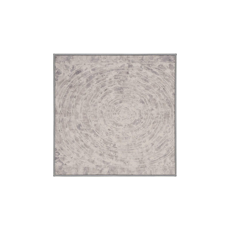Tapis gris soyeux et moelleux, Carré 3 pi