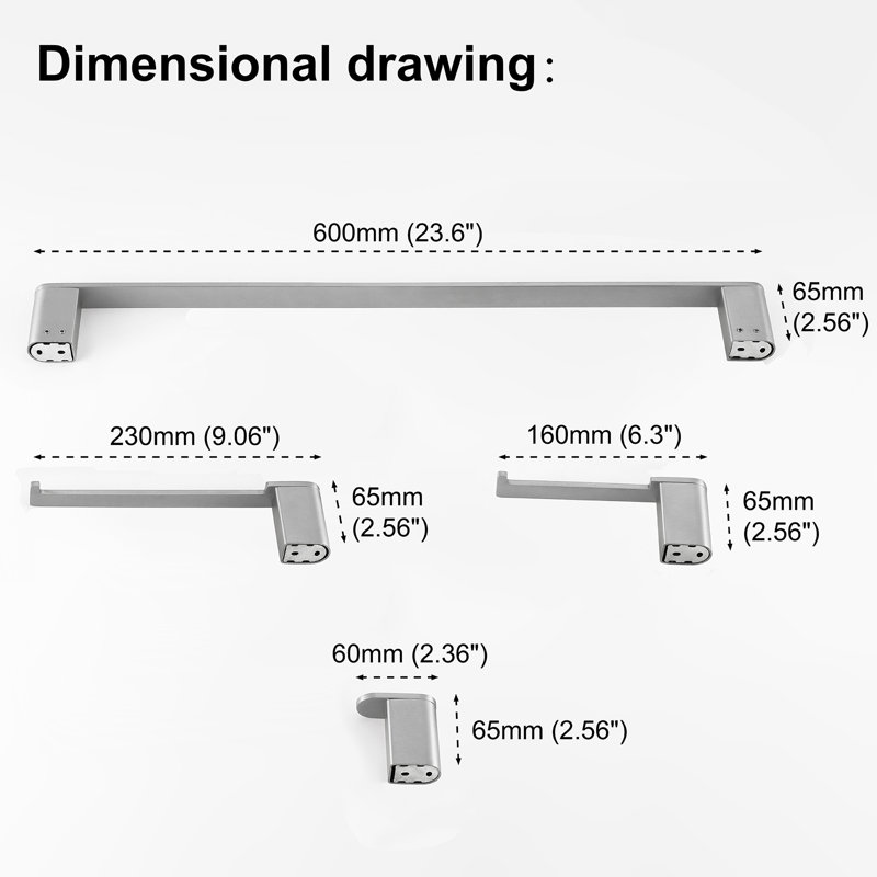 4 - Piece Bathroom Hardware Set, Brushed Nickel