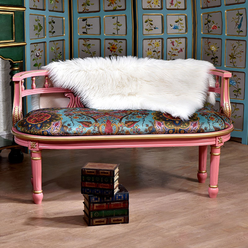 Banc américain en bois massif rose