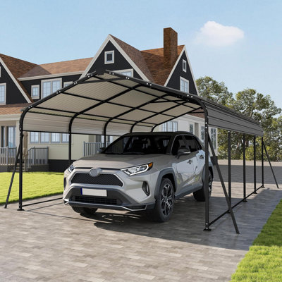 All-weather Uv Protection Carport, Galvanized Steel Roof To Reduce Vehicle Interior Heat