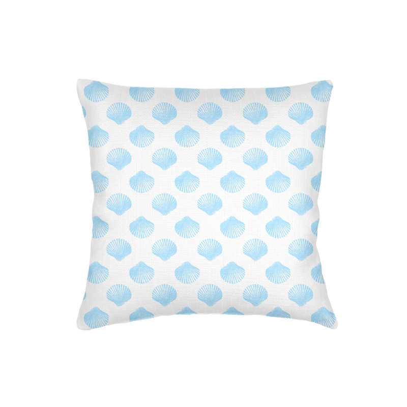 Printed Pillows Linen Geometric Pillow Cover, Light Blue, Square 26"