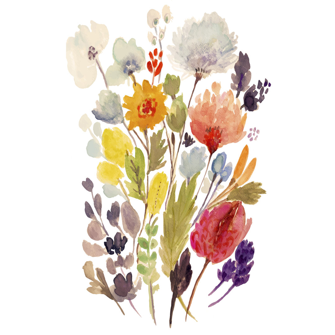 Modern Bouquet Stems II - Wrapped Canvas Painting