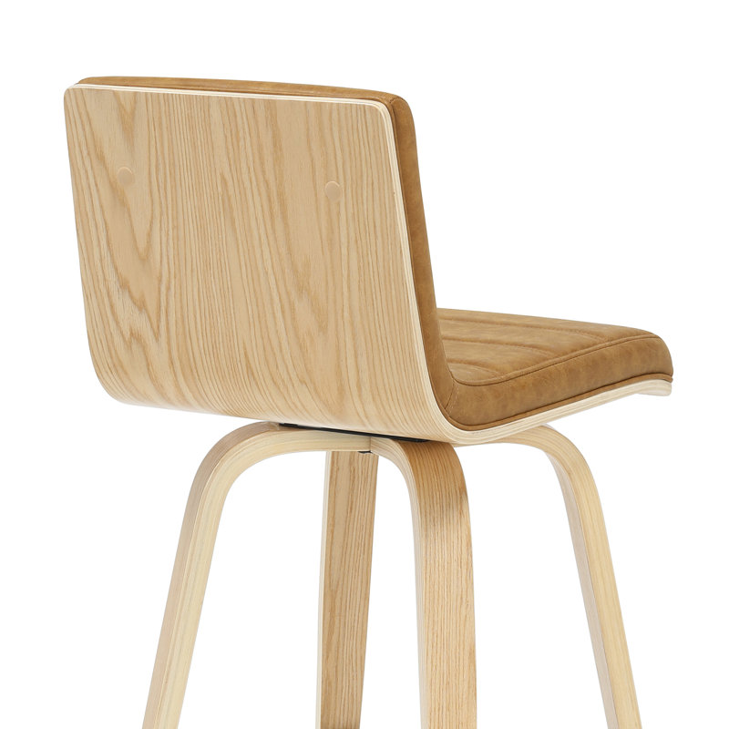 Werth 35,5 po H 4 tabourets de bar pivotants en bois, Chameau, 35.5"