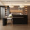 Îlot de cuisine 64,3 "à 114" avec plateau en bois, bar à vin, 3 armoires de rangement et tiroirs pour bar à domicile ou cuisine à aire ouverte