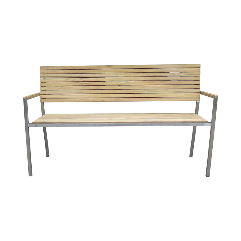 Quillian Stainless Steel Outdoor Bench, 86cm H x 150cm W x 55cm D