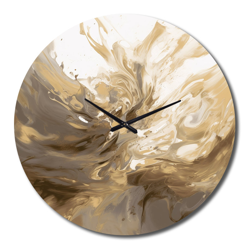 Horloge murale blanche et dorée Aqua Symphony, Grand