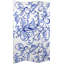 6 Ft. Tall Double Sided Blue Filigree Canvas Room Divider-561013996