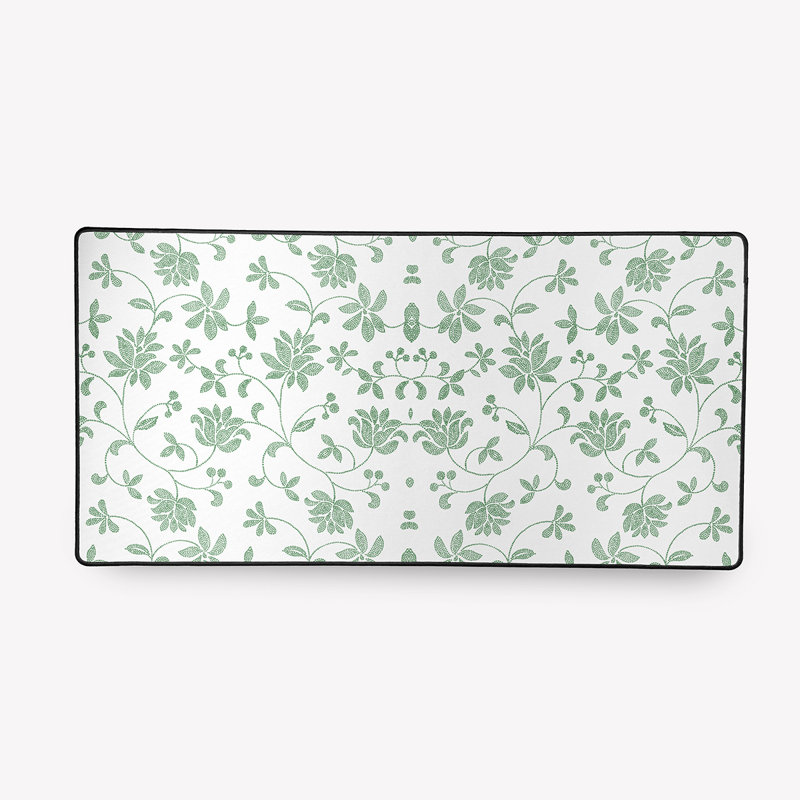 Grand sous-main à motif floral Lanny, Vert