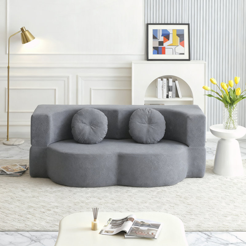 Canapé-lit avec coussin, Gris