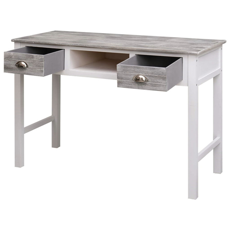 Schlenker Solid Wood Solid Wood Writing Desk, Grey