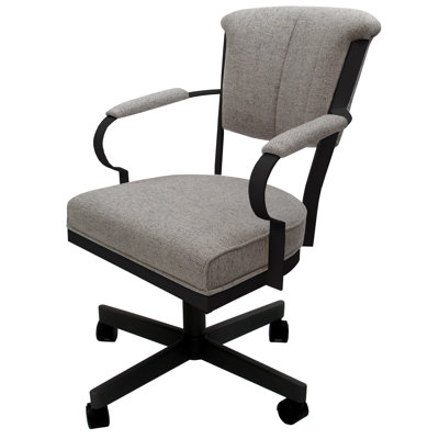 Metal Dining Caster Chair with Arms