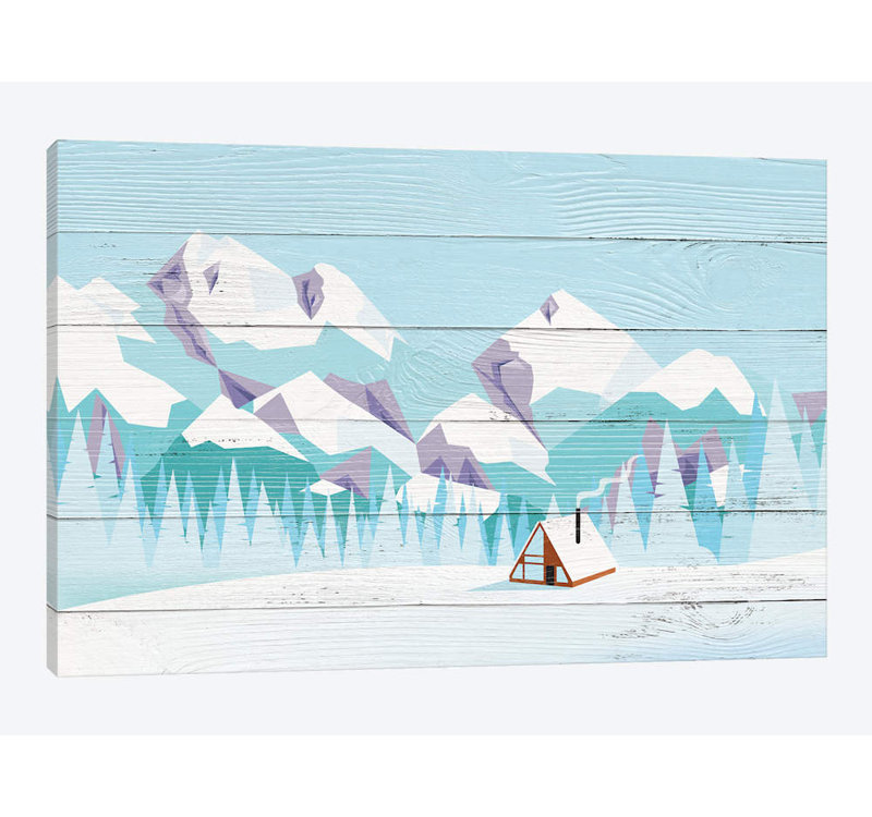 «Pikes Peak» par 5by5collective, impression sur toile tendue, H 16 po x l 24 po x P 1 po, Papier d'art encadré noir, Blanc