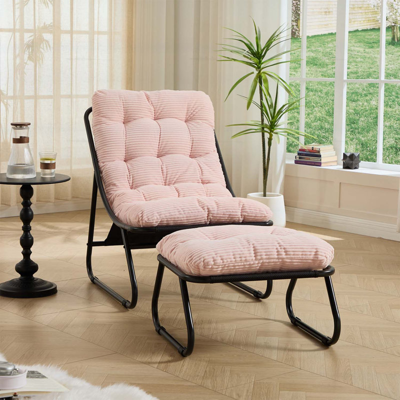Méridienne avec repose-pieds, Rose