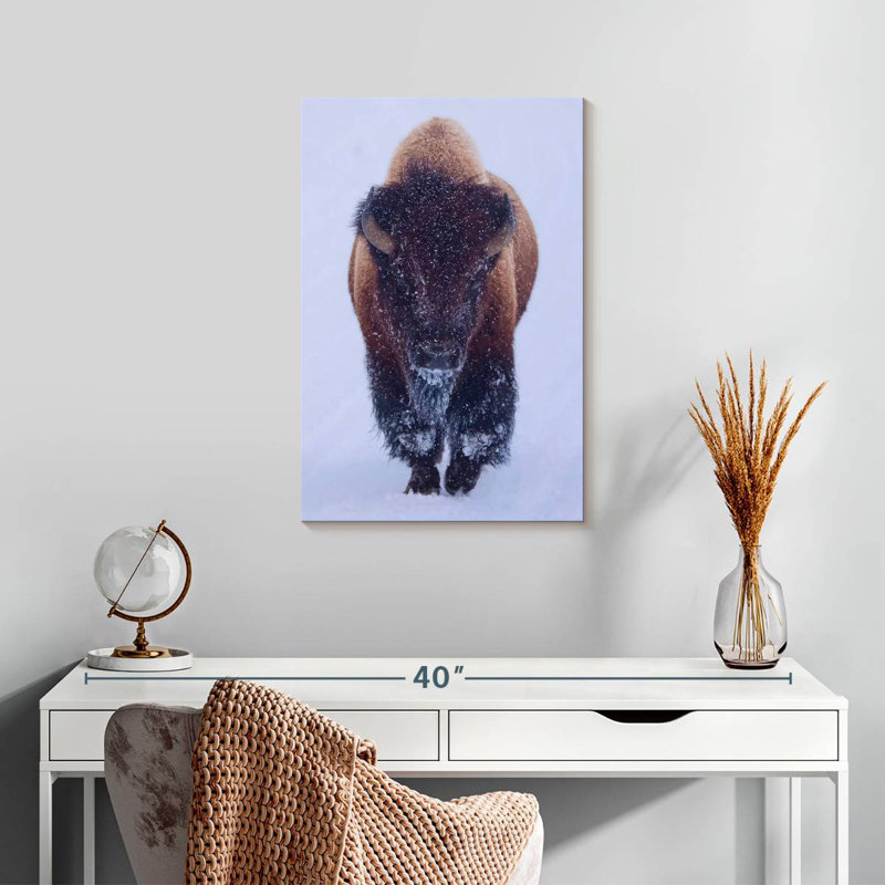Brampt Bison In Snow, 24" H x 16" W
