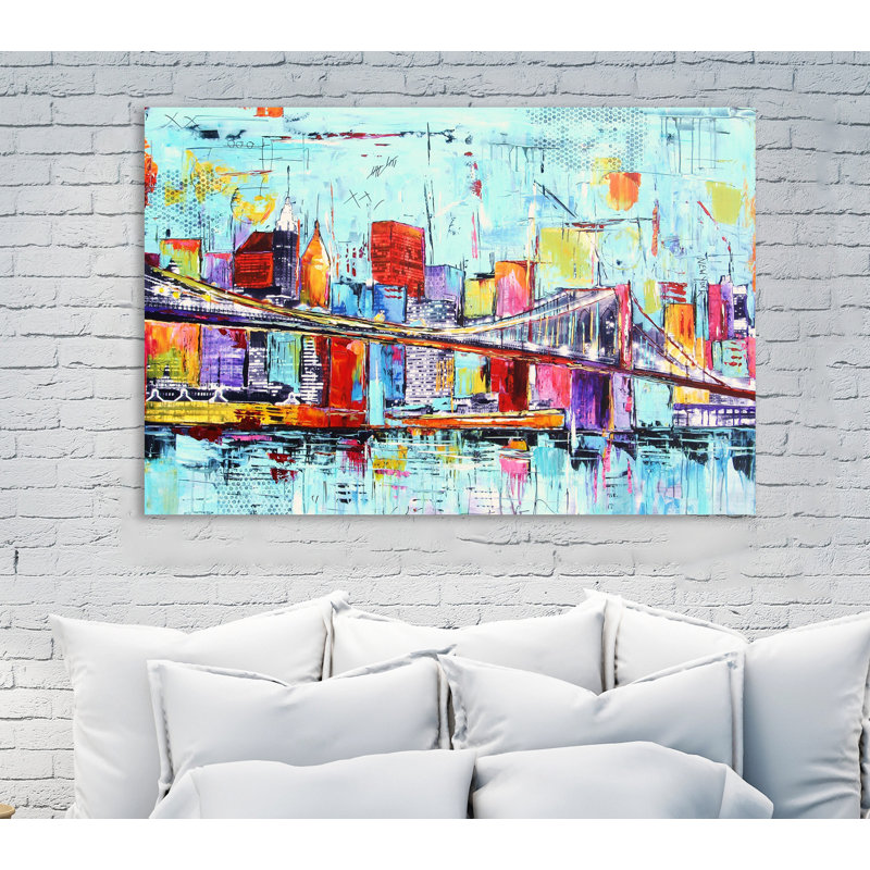 « city », reproduction de peinture à l’acrylique sur toile tendue, 20 po x 30 p